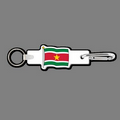 4mm Clip & Key Ring W/ Full Color Flag of Suriname Key Tag